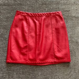 Forever 21 Faux Red Leather Skirt